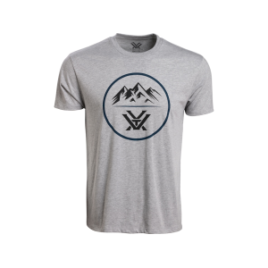 VORTEX OPTICS Men's Three Peaks Short Sleeve Crew Neck T Shirt Gray Heather XL