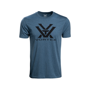 VORTEX OPTICS Men's Core Logo Short Sleeve Crew Neck T Shirt Steel Blue Heather XL