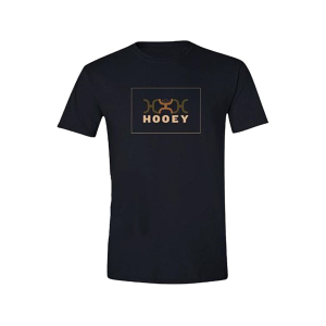 Hooey Men's Chain Box Short Sleeve Crew Neck T Shirt Black Medium