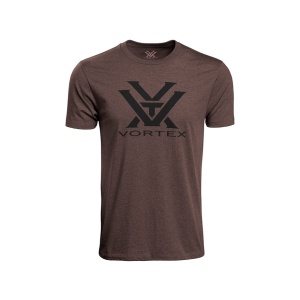 VORTEX OPTICS Men's Core Logo Short Sleeve Crew Neck T Shirt Brown Heather XL