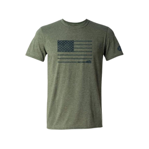 Hooey Men's Horizontal Rope Flag Short Sleeve Crew Neck T Shirt Heather Military Green Medium - Hooey