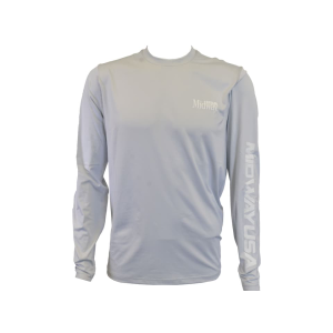 MIDWAYUSA Men's Ambush Fishing Long Sleeve Crew Neck T Shirt Light Gray Large