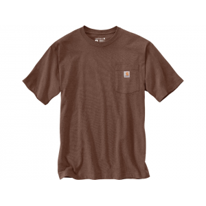 CARHARTT Men's K87 Loose Fit Heavyweight Short Sleeve Crew Neck Pocket T Shirt Mocha Heather Medium