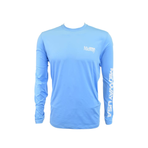 MIDWAYUSA Men's Ambush Fishing Long Sleeve Crew Neck T Shirt Light Blue Medium