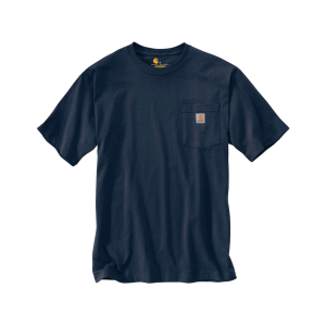 Carhartt Men's K87 Loose Fit Heavyweight Short Sleeve Crew Neck Pocket T Shirt Navy Medium