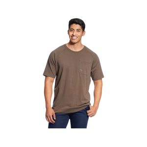 ARIAT Men's Rebar Cotton Strong Short Sleeve Crew Neck T Shirt Moss XL