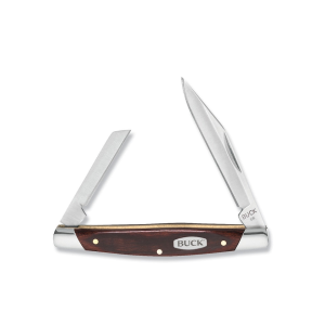 Buck Knives 375 Deuce Pocket Knife 1.875" Clip Point 420J2 Satin Blade Wood Handle Brown - Buck Knives