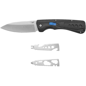 Camillus Inject Pocket Knife 3.25" Drop Point 420 Stainless Steel Blade Carbon Fiber Handle Black - Camillus