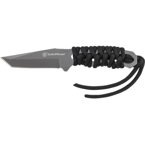 Smith & Wesson SW910TAM Fixed Blade Knife 2.8" Tanto Point 7Cr17MoV Gray Blade Paracord Handle Black - Smith & Wesson