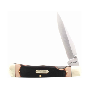 Old Timer Old Timer Liner Lockblade Pocket Knife 3.1" Clip Point 7Cr17MoV Satin Blade Delrin Handle Brown - Old Timer