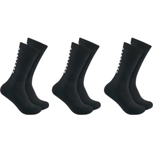 CARHARTT Men's Force Midweight Logo Crew Socks Black Large 3 Pk