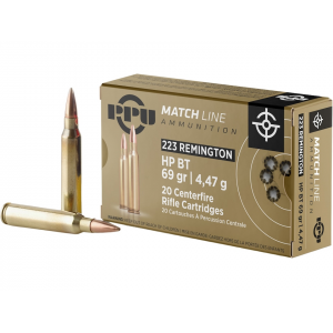 PPU Match 223 Remington Ammo 69 Grain Jacketed Hollow Point Box Of 20