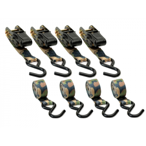 HME Camouflage Ratchet Strap Tie Down 4PK