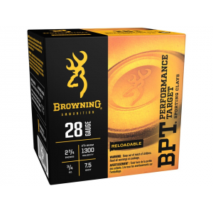 wning BPT Target 28 Gauge 2-3/4 #7-1/2 Lead Shot 3/4 Oz Box Of 25 Ammo