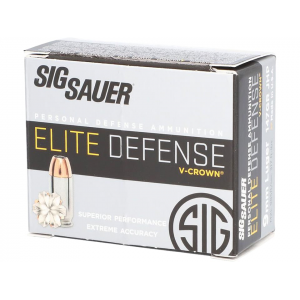  Sauer Elite Defense 9mm Luger 147 Grain Sig V-Crown Jacketed Hollow Point Box Of 20 Ammo