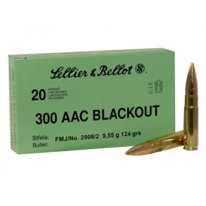 lier & Bellot 300 AAC Blackout 124 Grain Full Metal Jacket Box Of 20 Ammo