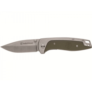 Smith & Wesson Freighter Pocket Knife 3.2" Clip Point 8Cr13MoV Stonewashed Blade G-10 Handle Olive Drab - Smith & Wesson