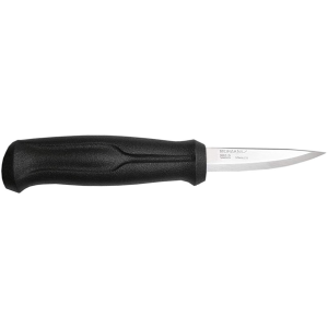 Morakniv Wood Carving Basic Fixed Blade Knife 2.9" Drop Point Stainless Satin Blade Polypropylene Handle Black - Morakniv