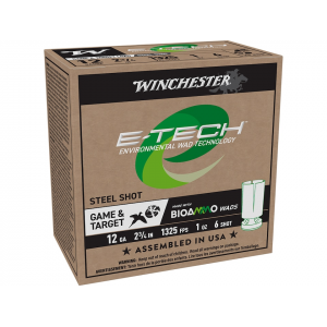 chester E-Tech 12 Gauge 2-3/4 #6 Steel Shot 1 Oz Box Of 25 Ammo
