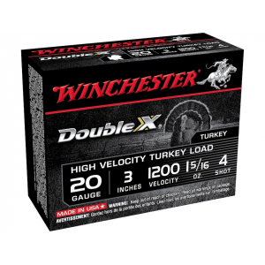 chester Double X Turkey 20 Gauge 3 #4 Copper Plated Lead Shot 1-5/16 Oz Box Of 10 Ammo