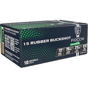 Fiocchi Exacta 12 Gauge Ammo 2-3/4 Rubber Buckshot 15 Pellets Box Of 10 cchi Exacta 12 Gauge 2-3/4 Rubber Buckshot 15 Pellets Box Of 10 Ammo