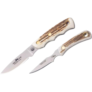 Knives of Alaska Alpha Wolf/Cub Bear Combo Fixed Blade Knives Magnacut Steel Stag Handle - Knives Of Alaska