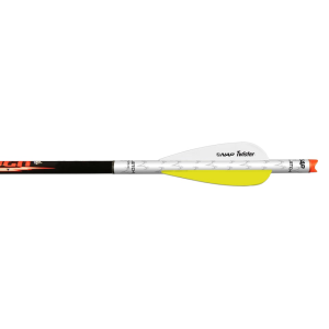NAP Crossbow Quikfletch Twister Vane 3" White, Yellow, and Yellow Arrow Fletching System 6PK