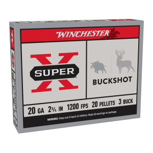 Winchester Super X 20 Gauge Ammo 2-3/4 #3 Buckshot 20 Pellets Case Of 250 (50 Boxes Of 5) chester Super X 20 Gauge 2-3/4 #3 Buckshot 20 Pellets Case Of 250 (50 Boxes Of 5) Ammo