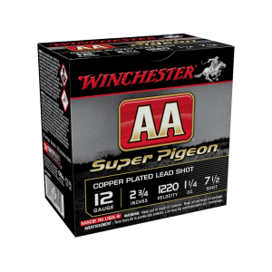 chester AA Super Pigeon 12 Gauge 2-3/4 #7-1/2 Lead Shot 1-1/4 Oz Box Of 25 Ammo