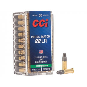  Pistol Match 22LR 40 Grain Round Nose Box Of 50 Ammo