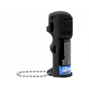 Mace Brand Triple-Action Pocket Pepper Spray 11 Gram Aerosol Includes Key Chain 10% OC Plus Tear Gas and UV Dye Black - Mace Brand