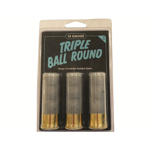 Reaper Defense Triple Ball Round 12 Gauge Ammo 2-3/4" 72 Caliber Rubber Balls 3 Pellets 3PK - Reaper Defense Group