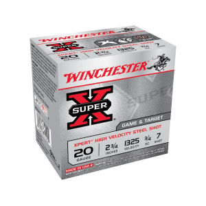 chester Super X Xpert Game And Target 20 Gauge 2-3/4 #7 Steel Shot 3/4 Oz Box Of 25 Ammo