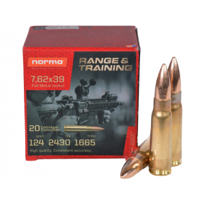 ma Range & Training 7.62x39mm 124 Grain Full Metal Jacket Box Of 20 Ammo
