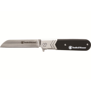 Smith & Wesson Executive Barlow Assisted Opening Pocket Knife 2.75" Sheepsfoot 8Cr13MoV Stainless Stainless Blade G-10 Handle Black - Smith & Wesson