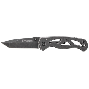 Smith & Wesson Extreme Ops Pocket Knife 2.65" Partially Serrated Tanto Point 7Cr17MoV Black Stonewash Blade Stainless Steel Handle Black Stonewash - Smith & Wesson