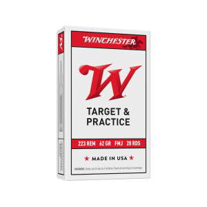 WINCHESTER Target & Practice 223 Remington Ammo 62 Grain Full Metal Jacket Box Of 20