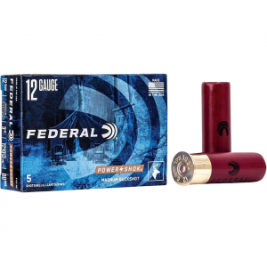 FEDERAL Power-shok 12 Gauge Ammo 3" #00 Buckshot 15 Pellets Box Of 5