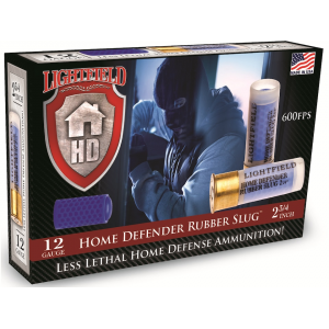 LIGHTFIELD Home Defender Less Lethal 12 Gauge Rubber Slug 2-3/4" 130 Grain Box Of 5