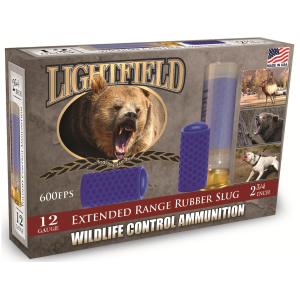 784268819993 LIGHTFIELD Wildlife Control Less Lethal Extended Range 12 Gauge Rubber Slug 2-3/4" 130 Grain Box Of 5 784268819993 349801