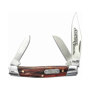 Imperial Knives Stockman Pocket Knife 2.5" Clip, Sheepfoot, and Pen 3Cr13 Satin Blade Polyoxymethylene (POM) Handle Amber - Imperial Knives