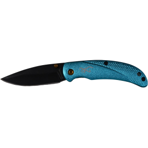 Browning Prism III Folding Knife 2.375" Drop Point 7Cr17MoV Black Oxide Blade Aluminum Handle Sky Blue - Browning
