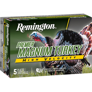REMINGTON Premier Magnum Turkey High Velocity 12 Gauge Ammo 3-1/2" #5 Copper Plated Lead Shot 2 Oz Box Of 5