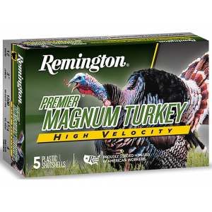 REMINGTON Premier Magnum Turkey High Velocity 12 Gauge Ammo 3-1/2" #4 Copper Plated Lead Shot 2 Oz Box Of 5