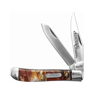 Imperial Knives Trapper Pocket Knife 2.7" Clip/Spey Point 3Cr13 Satin Blade Polyoxymethylene (POM) Handle Amber - Imperial Knives