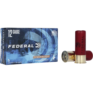 Federal Power-Shok 12 Gauge Ammo 2-3/4 #00 Buckshot 12 Pellets Box Of 5 eral Power-Shok 12 Gauge 2-3/4 #00 Buckshot 12 Pellets Box Of 5 Ammo