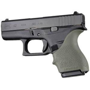Hogue Handall Slip On Beavertail Grip Sleeve for Glock 42, 43 Rubber Olive Drab