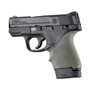 Hogue Handall Slip On Beavertail Grip Sleeve S&W M&P Shield 9, 40, Ruger LC9 Rubber Olive Drab