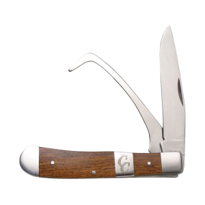 American Buffalo Knife & Tool Stockyard Farriers Pocket Knife 3.5" Clip Point 8Cr13MoV Satin Blade Wood Handle - American Buffalo Knife & Tool