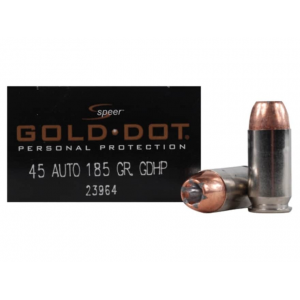 SPEER Gold Dot 45 Acp Ammo 185 Grain Bonded Jacketed Hollow Point Case Of 200 (10 Boxes Of 20) 50004544647276 267729